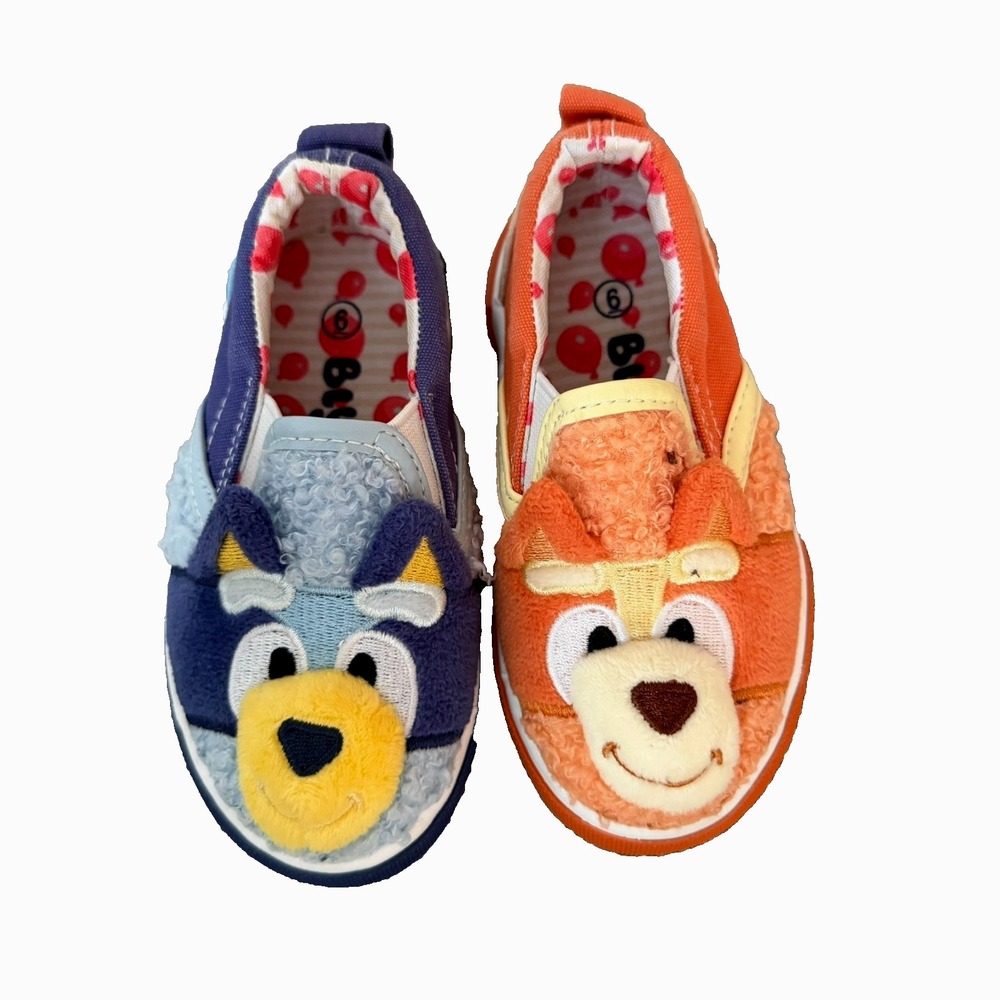 Bluey Toddler Kids Fleece Bingo Ground Up Slip-On Sneakers‎ Shoes Kids Size 6